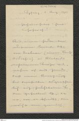 Nachlass Franz Steindachner, Brief von Höhnel an Franz Steindachner (01.08.1905), Inv.Nr. 230.06, Seite 1